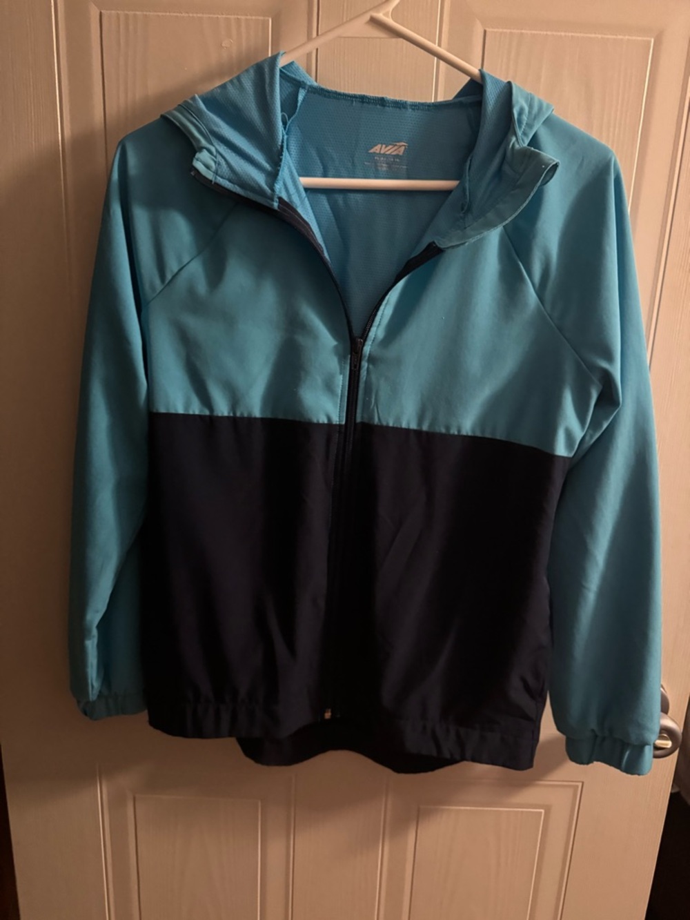 Avia Teal Athletic Hooded Jacket with Navy Accents